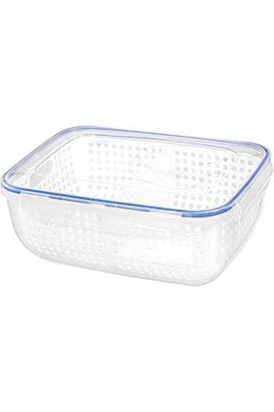 Bager COOK&LOCK RECT STORAGE CONT W/STRAINER 4L GREY