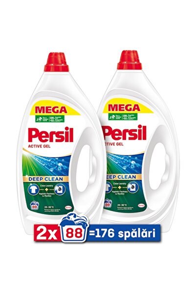 Persil Pack of 2 x Deep Clean Regular Liquid Laundry Detergent, 88 washes, 3.96 L