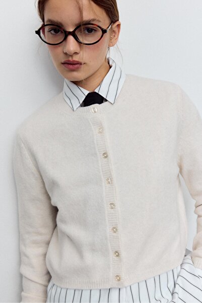 Stradivarius Soft-touch knit cardigan with buttons