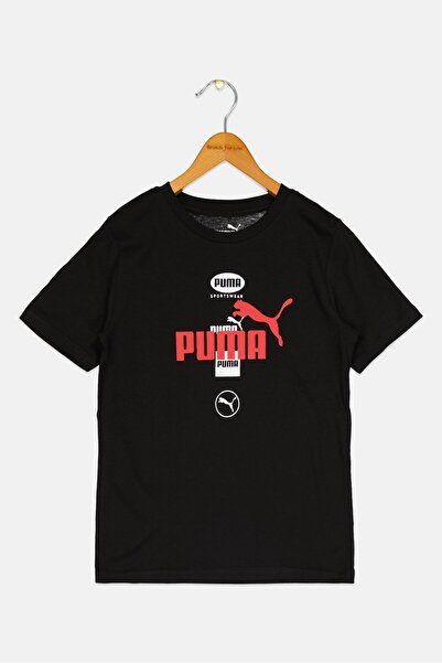 Puma Kids Boy Sportswear Fit Short Sleeve Outdoor T-Shirt, Black