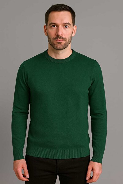 ANATOLIATEKSTILE Men's Thin Knit Sweater - Classic Model, Round Collar, Casua...
