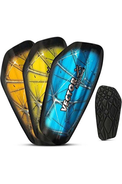 Vector X Mirage Football Shinguards – Set of 3 Pairs, S/M, Multicolor, Adjustable