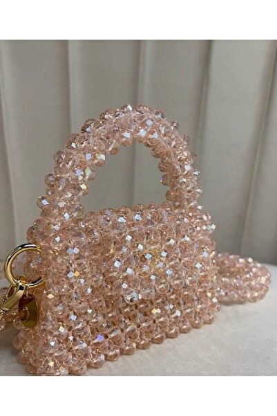 RARO pembe boncuklu el çantası