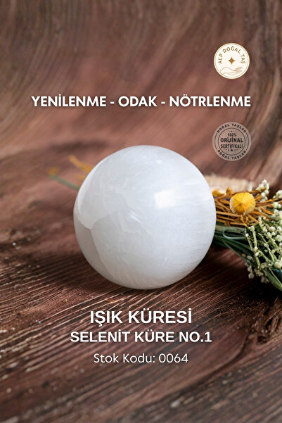 Alp Doğal Taş Sertifikalı Selenit Işık Küresi S.K: 0064