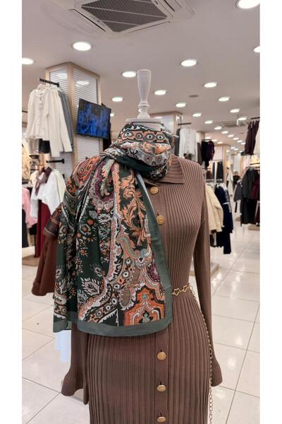 KUQOS Efsun Textured Patterned Shawl Green