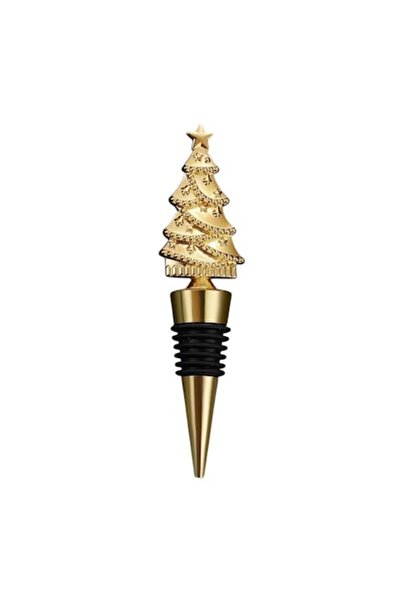 OEN ECARLA wine bottle stopper, Christmas tree, 3.5x11.4 cm, gold