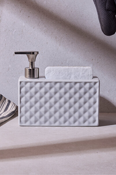 Perotti Ash Grey 750 ml Porcelain Kitchen Liquid Soap Dispenser