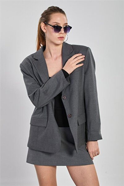 BARRELS AND OIL Women's Blazer Jacket - Anthracite