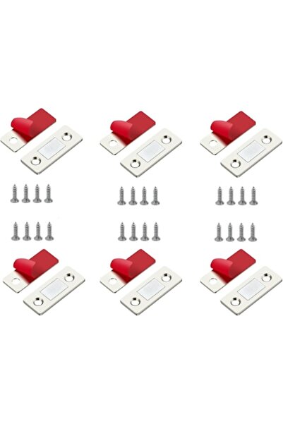 Sarphia Store Set de 6 zăvoare magnetice subțiri pentru uși și sertare, șurub...