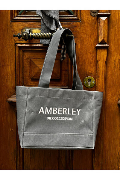 Amberley Mumlu Kanvas Gri Tote Çanta Mini | London