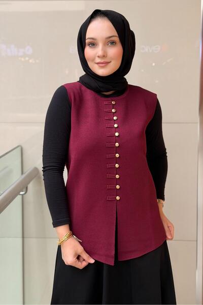 Ghisa Front Buttoned Vest with Long Front and Short Back