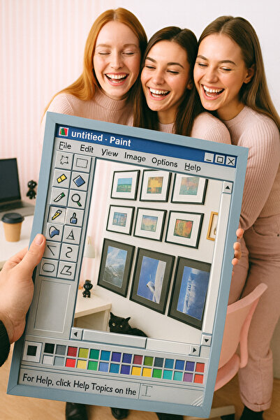 LudenHome Paint Tasarımlı Masif Antrasit Çerçeveli Fine Art Dekoratif Ayna 30...