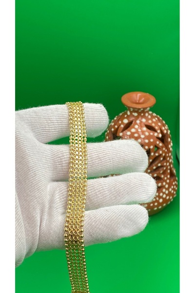 charmove ile kendinizi şımartın Xuping 14 Ayar Altın Kaplama Örgü Çelik Bileklik