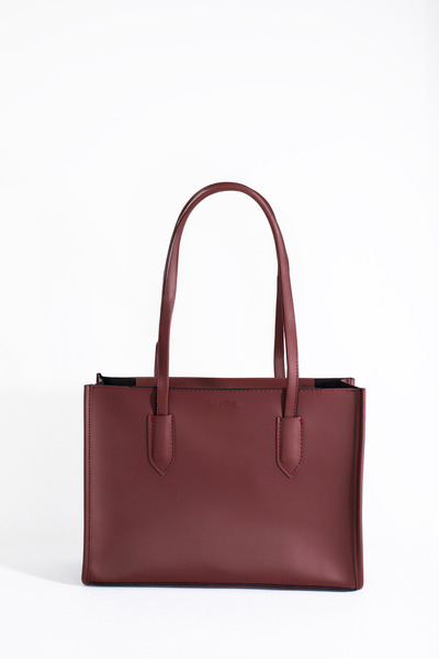 Yerli حقيبة نسائية عصرية باللون العنابي، حقيبة ذات مقبض طويل، حقيبة كتف بمقبض...