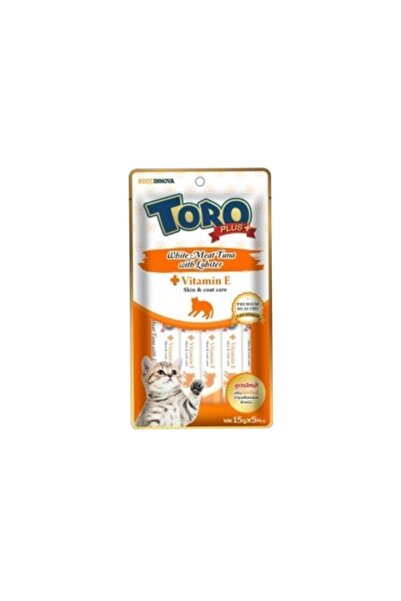 Torocat تورو بلس مكافات للقطط بالتونا وسرطان البحر غني بالتورين وفيتامين 15g×5 E