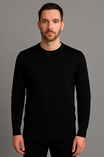 ANATOLIATEKSTILE Men's Thin Knit Sweater - Classic Model, Round Collar, Casua...