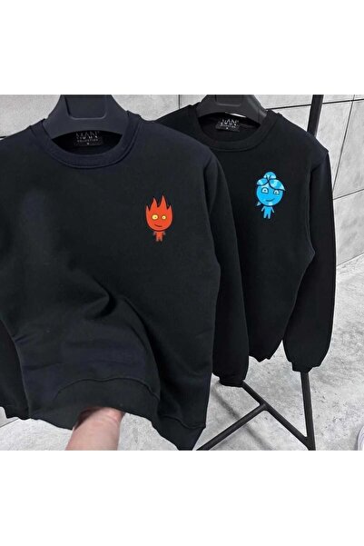 özcstore COMBINAȚIE DE CUPLU BĂRBAȚI/FEMEI CU GULER ROTUND ȘI IMPRIMAT CU FOC...