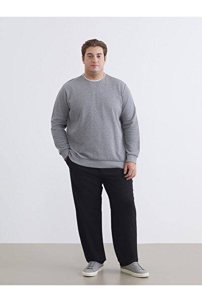 LC Waikiki بنطلون رجالي أسود كبير الحجم مريح