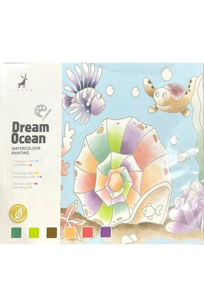 yuelu Set de pictură cu 20 de coli, 6 acuarele și 1 pensulă - Ocean of Dreams