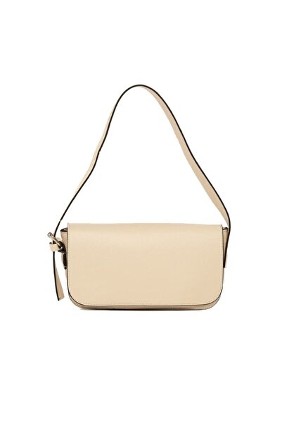 Yerli Γυναικείο Κρεμ κάλυμμα Τσάντα Μπαγκέτας Τσάντα ώμου Γυναικεία Τσάντα ώμου