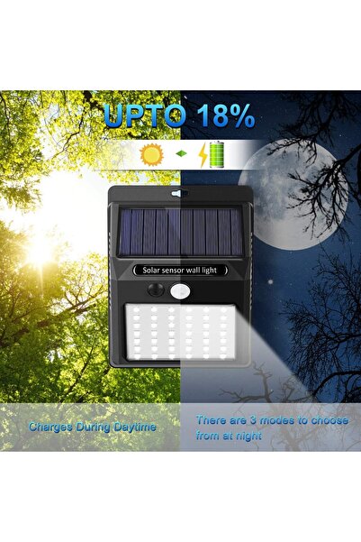 Yuwell مصباح حائط يعمل بالطاقة الشمسية مزود بمستشعر حركة و35 مصباح LED (موديل...