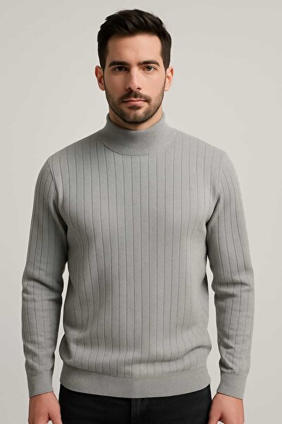 ANATOLIATEKSTILE Maletă Bărbați – Tricot Subțire, Guler Înalt