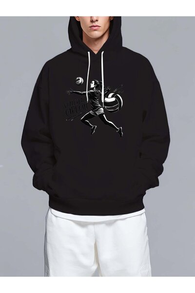 MIXSNOW Oversized Printed Hooded Sweatshirt-Trendy Casual Style Relaxed-Fit H...