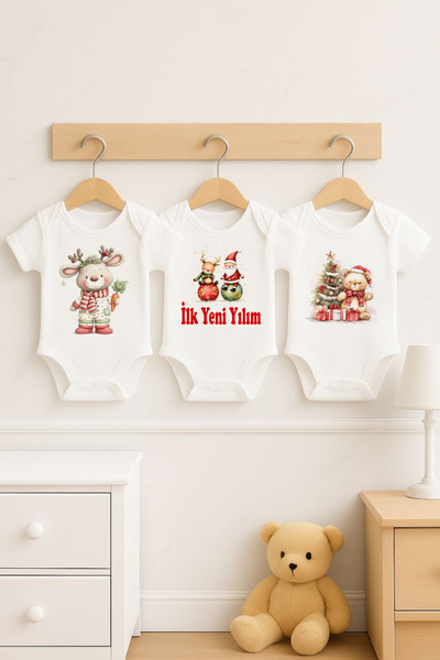 Bebe wini بدلة قصيرة الأكمام مكونة من 3 قطع من القطن العضوي بنسبة 100% تحمل ط...