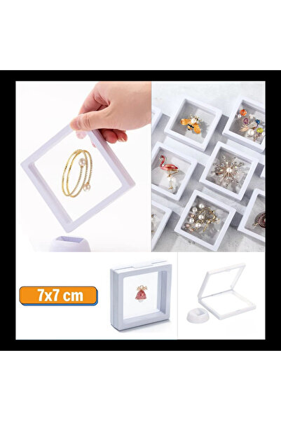 tg tek-iş global 7x7 cm Standlı 3D Takı Koleksiyon Saklama Kutusu – Şeffaf Film Çerçevesi |Hatıra, Madalya Sergileme