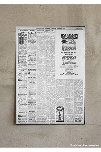 VreauPoster A4 Poster Old Newspaper Boston Transcript 1910, Vintage Journalis...