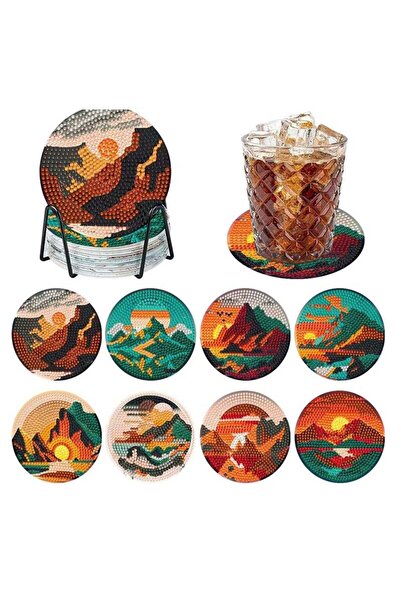 Arabest ٨ قواعد أكواب للرسم بالألماس مع دعامات، مناسبة للكبار والصغار للقيام ...