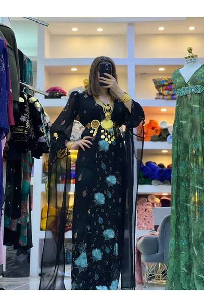 SOLİN YÖRESEL Kadın Yöresel Düğünlük Kaftan Abiye Elbise(Görseldeki aksesuarl...