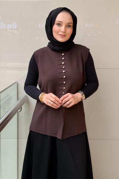 Ghisa Front Buttoned Vest with Long Front and Short Back