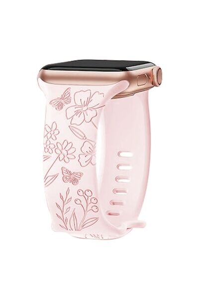 Sarphia Store Curea Apple Watch - Gravat Floral din silicon, compatibilă cu 3...