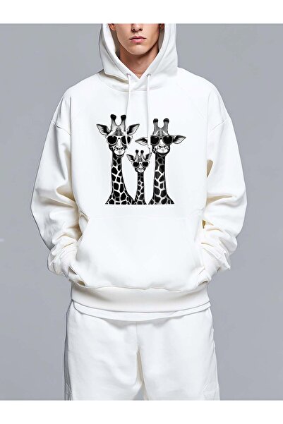 MIXSNOW Oversized Printed Hooded Sweatshirt-Trendy Casual Style Relaxed-Fit H...