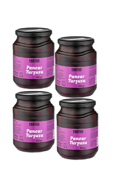 Harras 4 Kavanoz Set Gurme Pancar Turşusu 680 g x 4 - Doğal Fermente Kalite