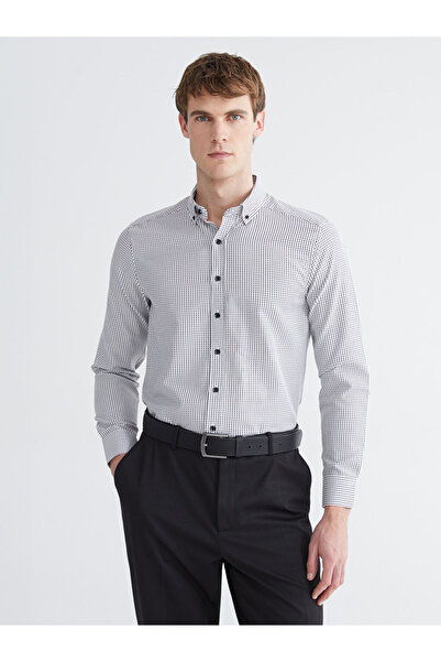 LC Waikiki Black Regular Fit Plaid Men's Shirt