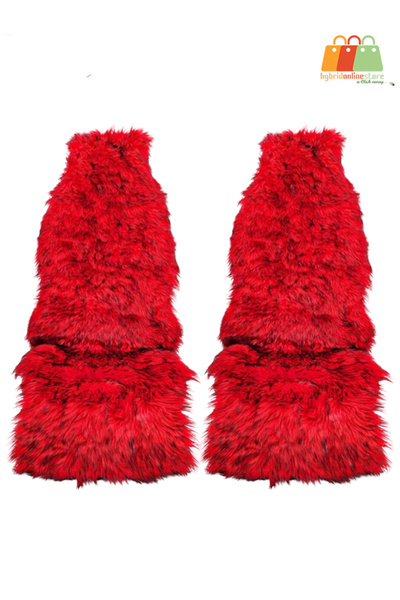 AGC Sheepskin Universal Car Seat Covers Red 2pcs with Natural Comfort, Safety...