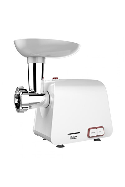 Heinner Pearl 1340 Meat Grinder MG-1340WH, 1340W, stainless blade, reverse, 2 plates, 1.2kg/min, Whi