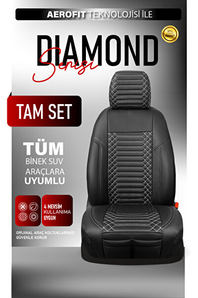 stiloto Eagle Series Leather-Jacquard Fabric Car Seat Cover – Anti-Sweat, Eas...