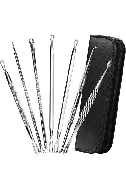 genric مجموعة أدوات إزالة الرؤوس السوداء واستخراج البثور 7 في 1 (فضية)