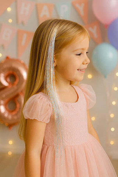 VİTRİNMİXMİNİ شعر لامع للحفلات للفتيات مع مشابك