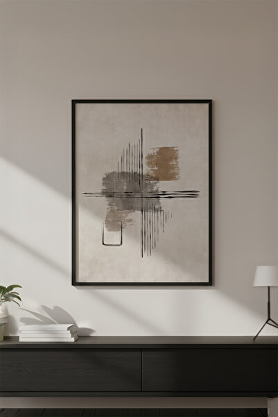 huhuli Ahşap Siyah Çerçeveli Wabi Sabi Koleksiyon Tablo Huhu740