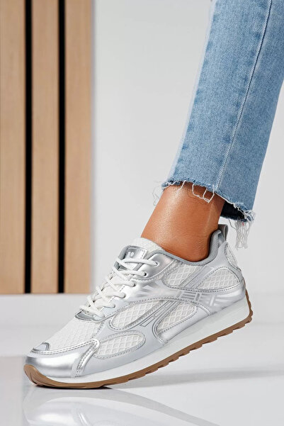 Zaira Adidasi dama argintii din material textil Anda #20808 - 40