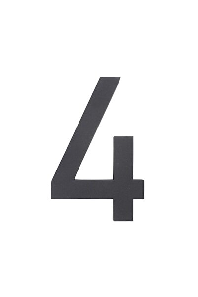 LUCAS Număr de casă metalic '4' 3D, 12,5x2 cm, antracit închis