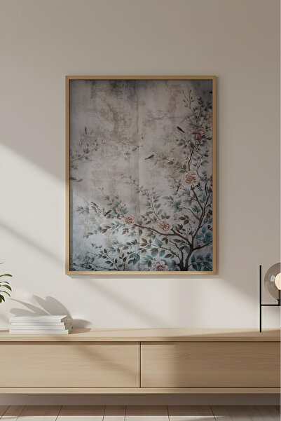 huhuli Ahşap Çerçeveli Wabi Sabi Koleksiyon Tablo Huhu723