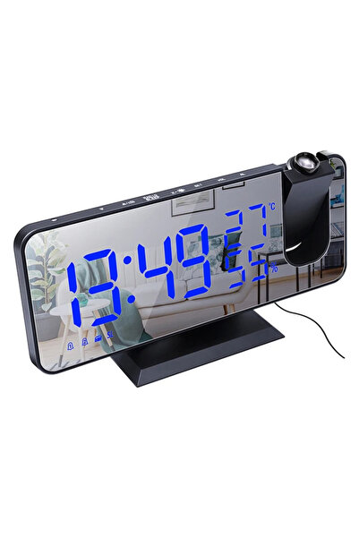 HPY Pazar LED Dijital Masa Saati – USB, FM Radyo, Projektörlü, 2 Alarm