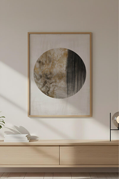 huhuli Ahşap Çerçeveli Wabi Sabi Koleksiyon Tablo Huhu738