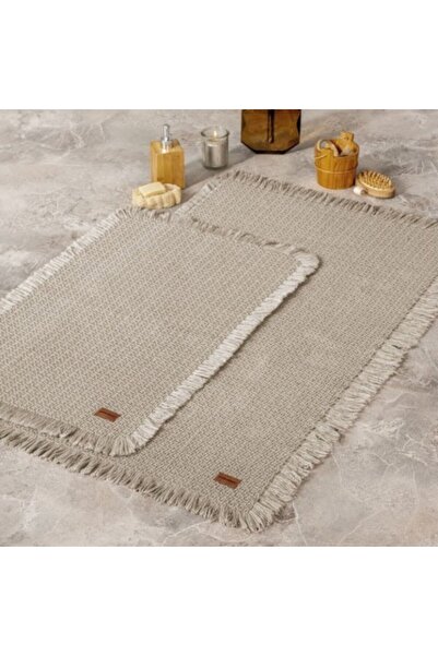 Cotton Box Set of 2 premium bath rugs, 100% cotton, Cotton Box, Beige