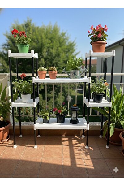 Lider Tunç Çok Katlı Metal gövdeli Bitki Standı Çiçeklik Dekoratif Salon Bany...